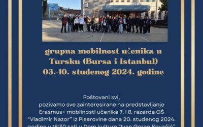 Erasmus mobilnost učenika – diseminacija